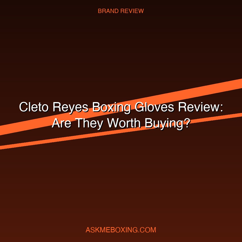 Cleto Reyes Boxing Gloves Review