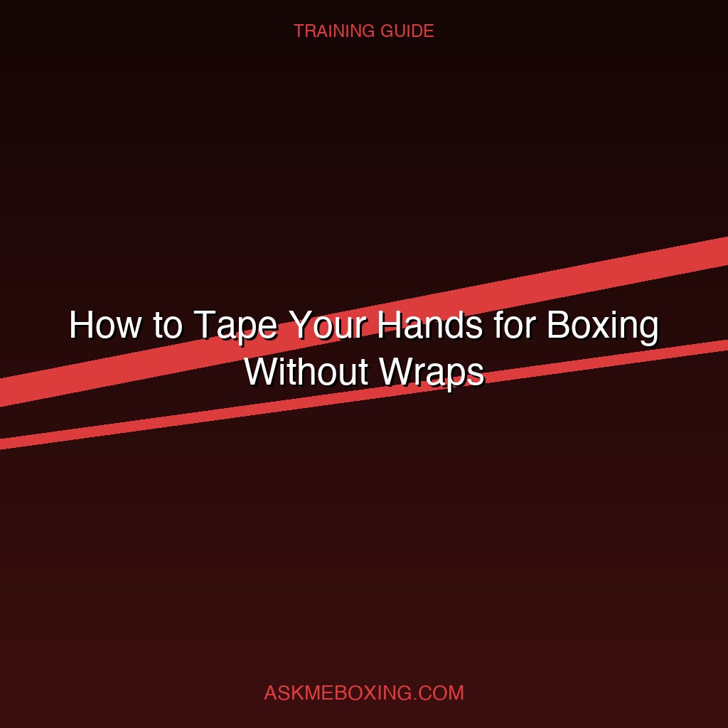 How To Tape Your Hands For Boxing Without Wraps